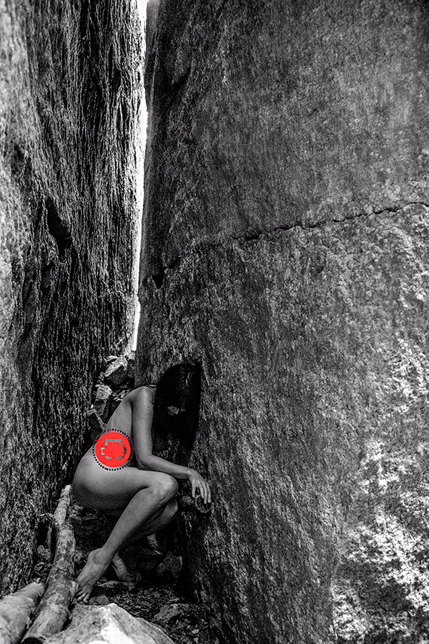 Inception: A study of vulnerability, endurance, and surrender, where the narrow canyon symbolizes a psychological landscape shaped by tension and introspection.