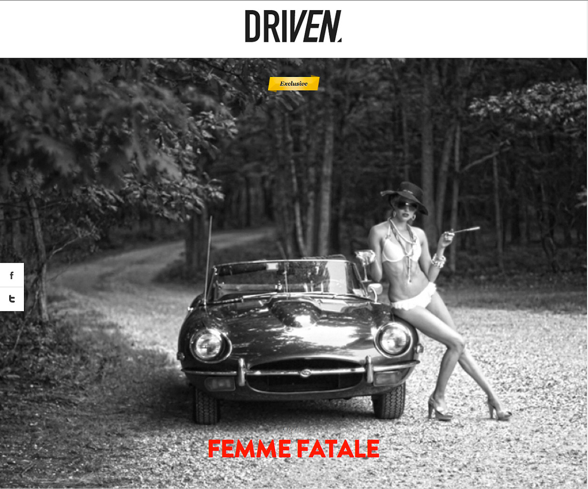 Fashion portrait with a classic automobile.