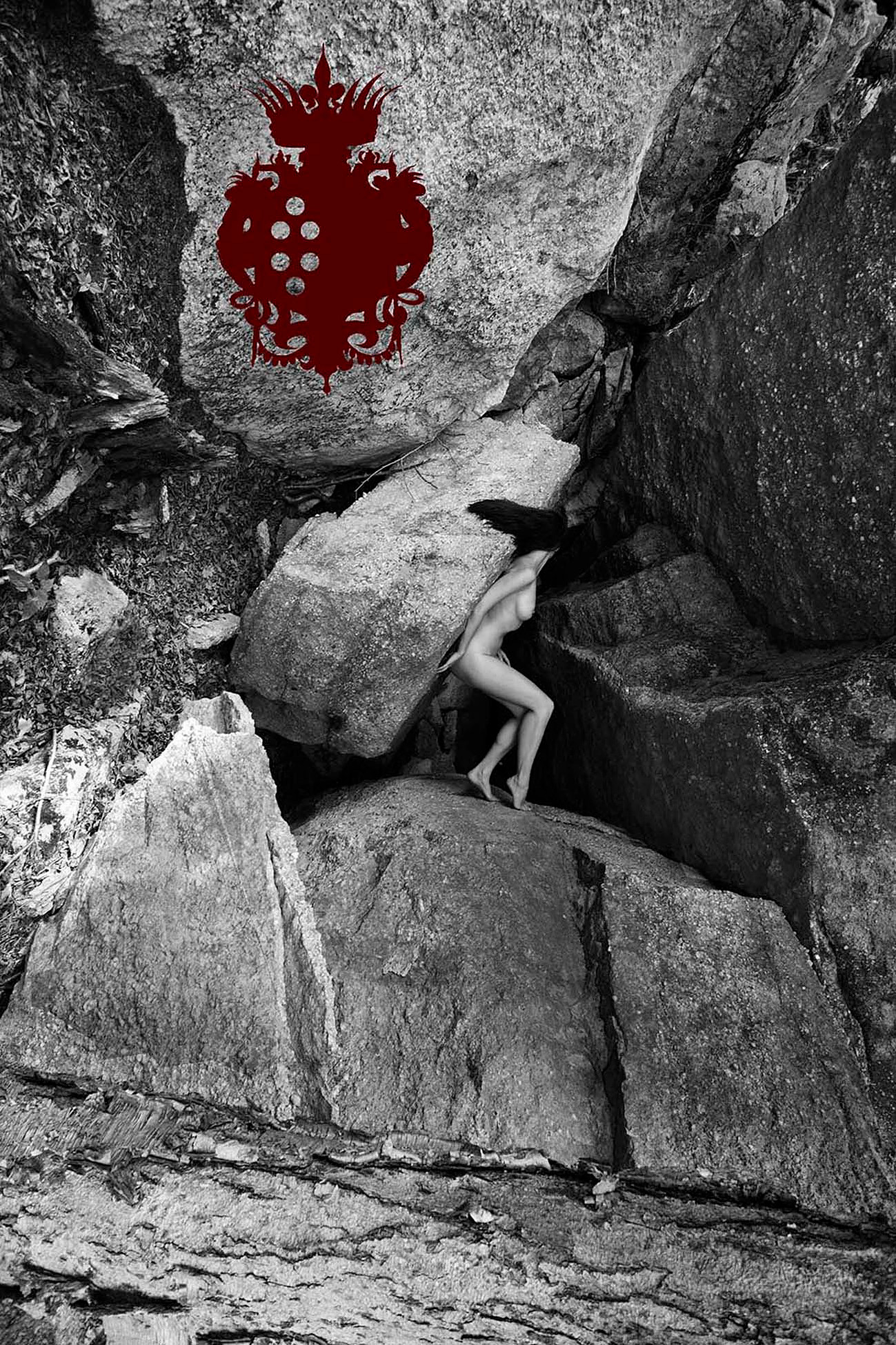 Triumph: A study in resilience, movement, and transformation, where the body ascends through monumental stone formations suspended between fragility and persistence.