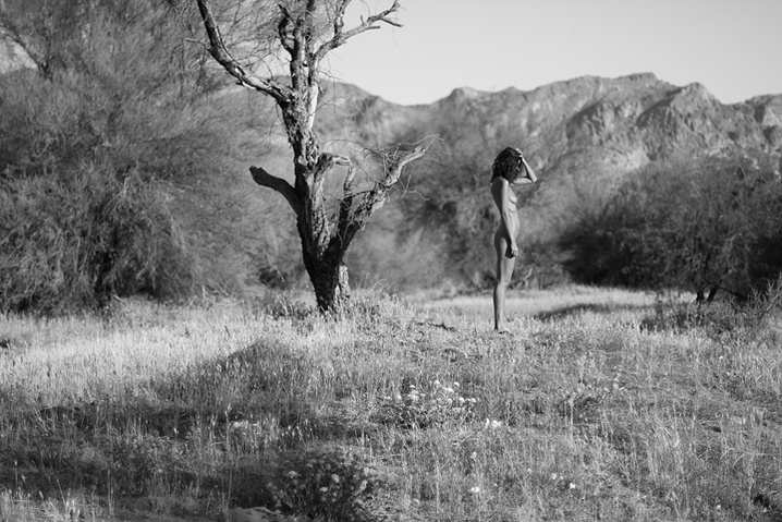 The Space She Left: A study of isolation, memory, and femininity, where the solitary figure emerges from the desert like a ghost suspended between dream and reality.